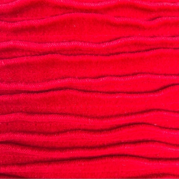 Crate & Barrel Lyra Red Velvet Textured Accent Pillow Set 20 x 20 Down Insert - Picture 6 of 9